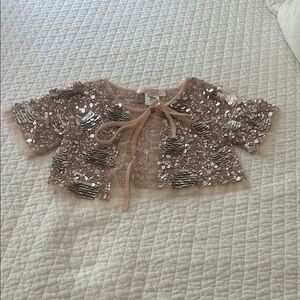 Tutu Du Monde Sequin Jacket in Rose Gold